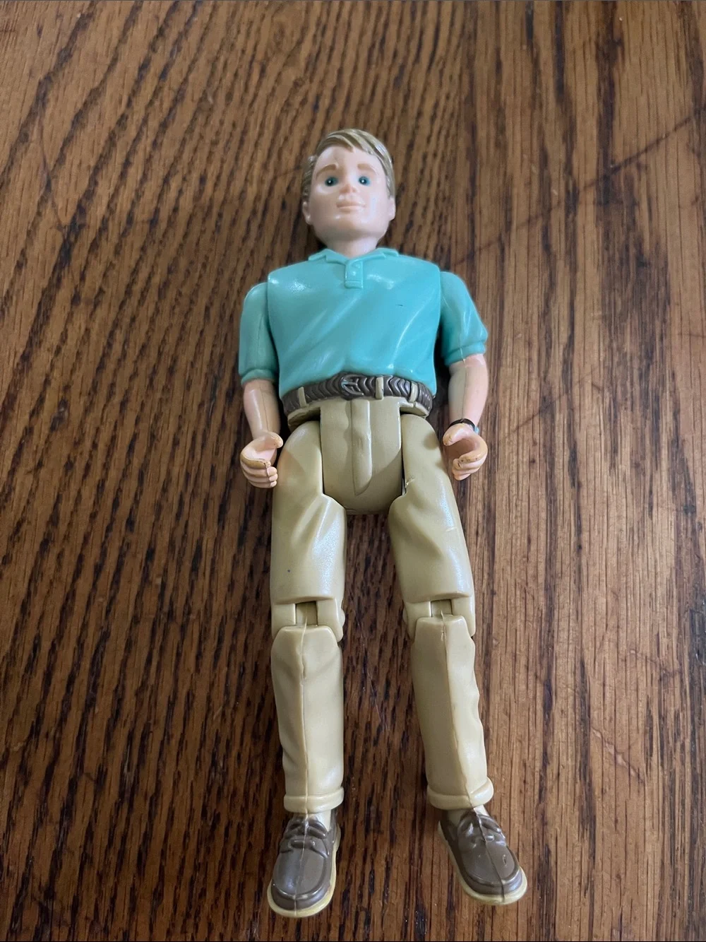 Vintage Fisher price Dad Doll with Teal Polo and Tan Pants